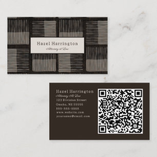 Graphic Modern QR Code Business Card Black Grey