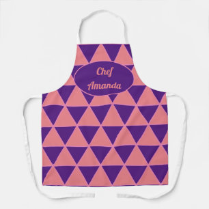 Graphic modern triangle pattern with name apron