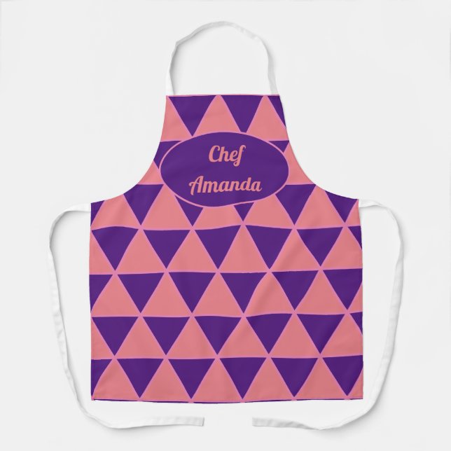 Graphic modern triangle pattern with name apron (Front)