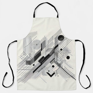 Graphic Monochrome Line Apron