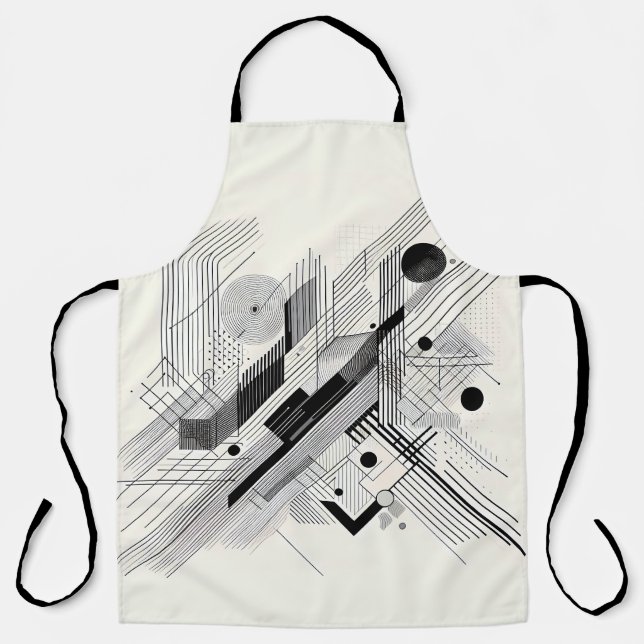 Graphic Monochrome Line  Apron (Front)