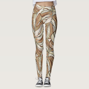 Graphic Monstera Leaves Tropical Design Leggings