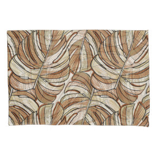 Graphic Monstera Leaves Tropical Design Pillowcase