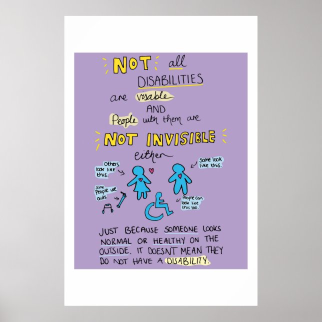 Graphic Not All Disabilities Are Visible Poster (Front)