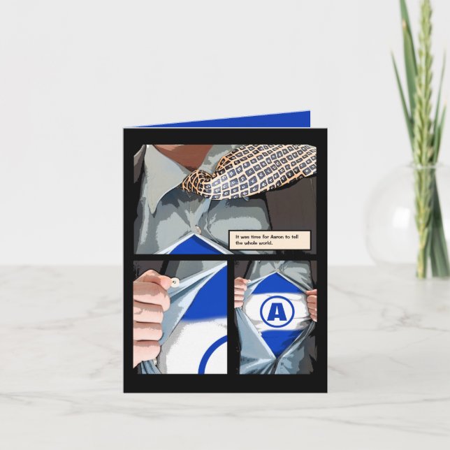 Graphic Novel Bar Mitzvah Thank You Note Card (Front)