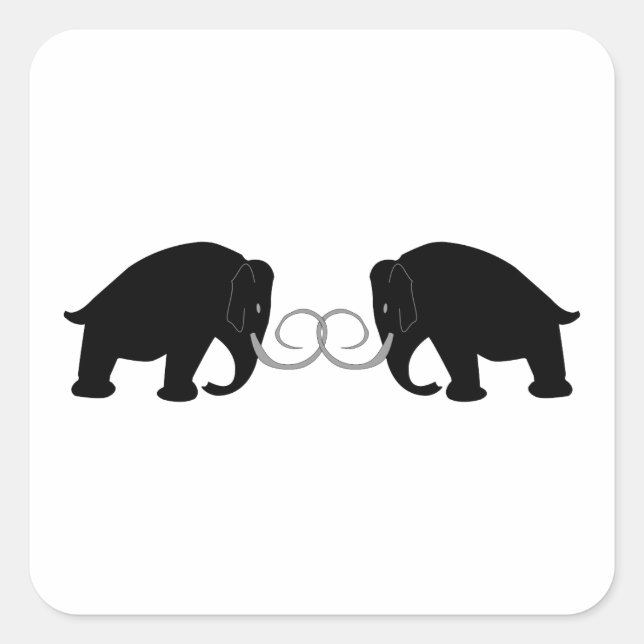 Graphic of 2 Mammoths Square Sticker (Front)