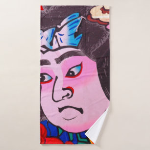 Graphic on Japanese Traditional Kiteart,kite,samur Bath Towel