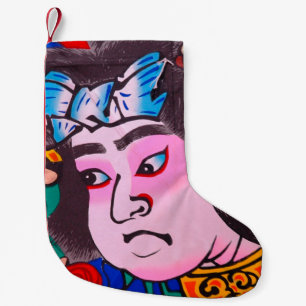 Graphic on Japanese Traditional Kiteart,kite,samur Small Christmas Stocking