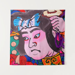 Graphic on Japanese Traditional Kiteart,kite,samur Tapestry