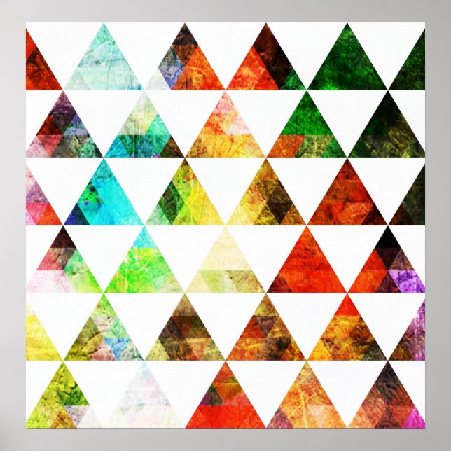 Graphic Painted Triangle Design Poster (Front)