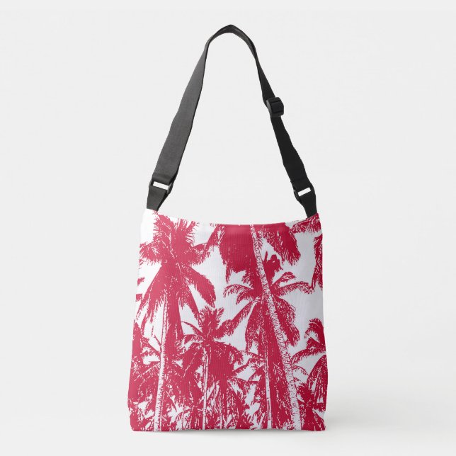 Graphic Palm Trees Design Crossbody Bag (Front)
