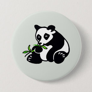 Graphic PANDA Bear- Animal lover - Wildlife- Green 7.5 Cm Round Badge