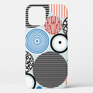graphic pattern of multicolored circles of differe iPhone 12 case