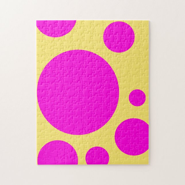 GRAPHIC PATTERN PINK POLKA DOT YELLOW PUZZLE (Vertical)