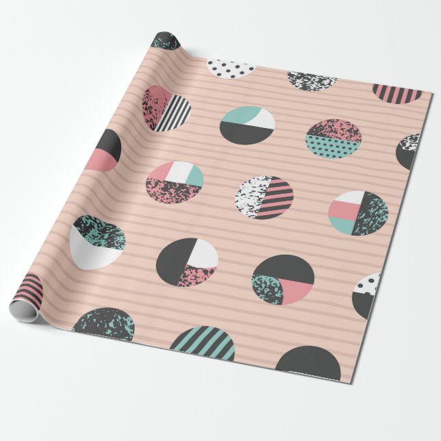 Graphic patterned circles seamless pattern. Vintag Wrapping Paper (Unrolled)