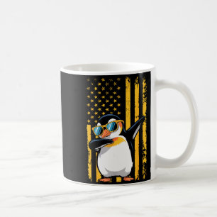 Graphic Penguin Retro American Flag Funny Penguin Coffee Mug