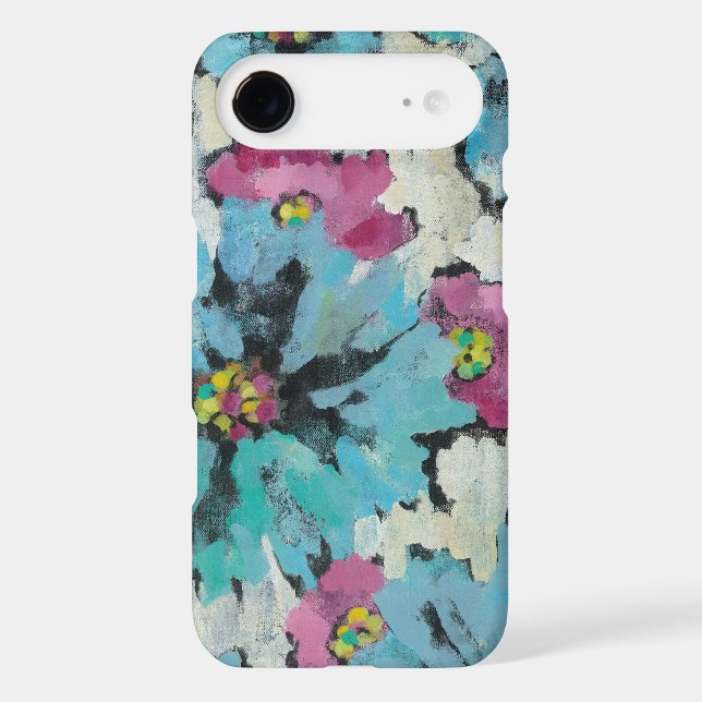 Graphic Pink and Blue Floral Case-Mate iPhone Case (Back)