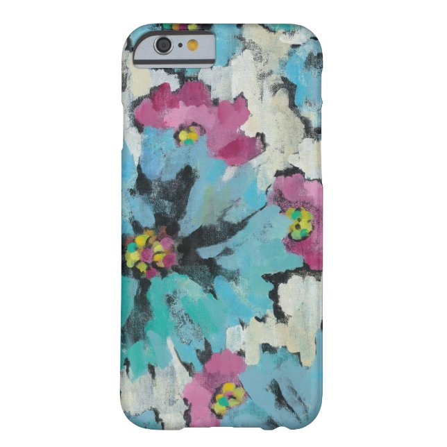 Graphic Pink and Blue Floral Case-Mate iPhone Case (Back)