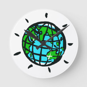 Graphic Planet EARTH - Wild World - Round Clock