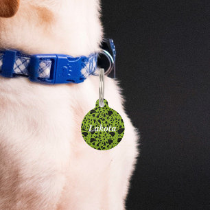 Graphic plant green black vines pet tag