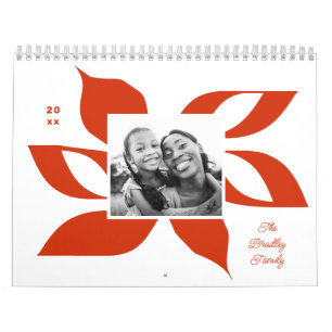 Graphic Poinsettia Christmas Photo Calendar