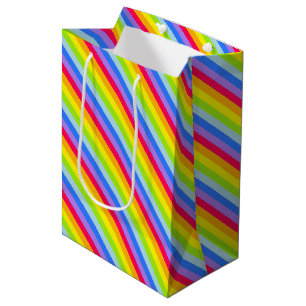 Graphic rainbow stripes gift bag
