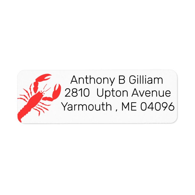 Graphic  red lobster - personalised label return address label (Front)