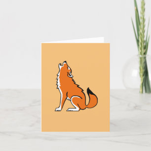 Graphic Red WOLF - Conservation -Orange Note Card