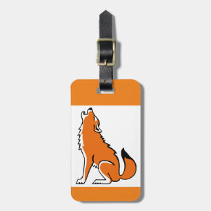 Graphic - Red WOLF-Endangered animal - Orange Luggage Tag