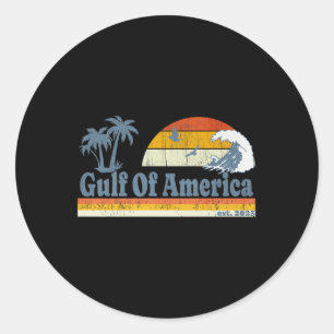 Graphic Retro Gulf Of Usa America Never Forget 70s Classic Round Sticker