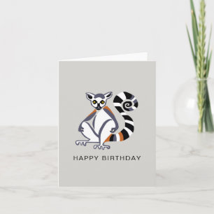 Graphic Ring-tailed LEMUR - Wildlife- Nature Card