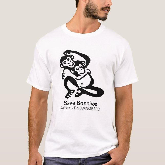 Graphic -Save BONOBOS- Wildlife preservation- T-Shirt (Front)