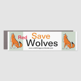 Graphic Save Red WOLVES - car magnet