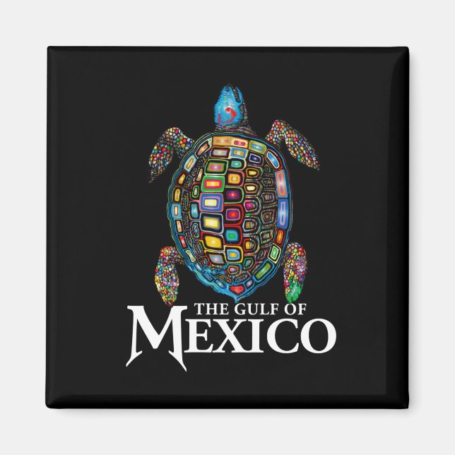 Graphic Sea Turtle Gulf Of Mexico Never Forget Ant Magnet (Front)