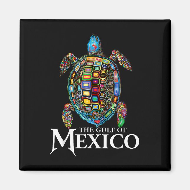 Graphic Sea Turtle Gulf Of Mexico Never Forget Magnet (Front)