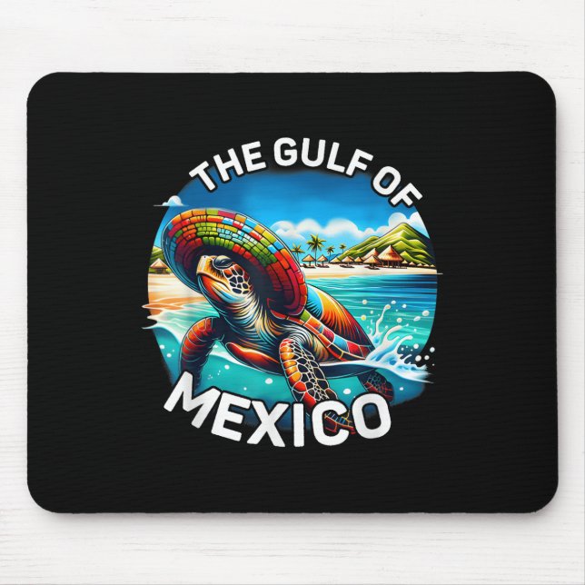 Graphic Sea Turtle Gulf Of Mexico Never Forget Mouse Pad (Front)