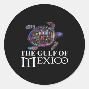 Graphic Sea Turtle Gulf Of Mexico Never Forget Tru Classic Round Sticker