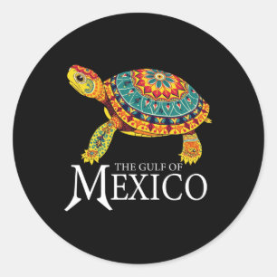 Graphic Sea Turtle Gulf Of Mexico Never Forget Tru Classic Round Sticker