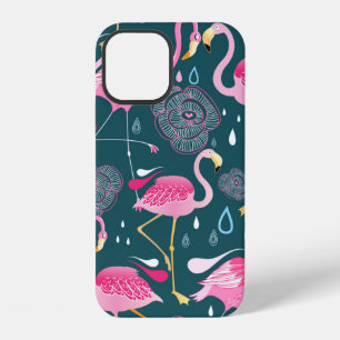 Graphic seamless pattern with bright flowers and f iPhone 12 case