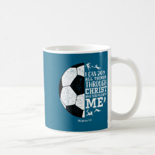 Graphic Shirt Christian Soccer Faith Bible Verse Coffee Mug