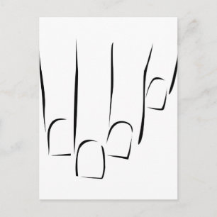Graphic showing nail care or manicure postcard