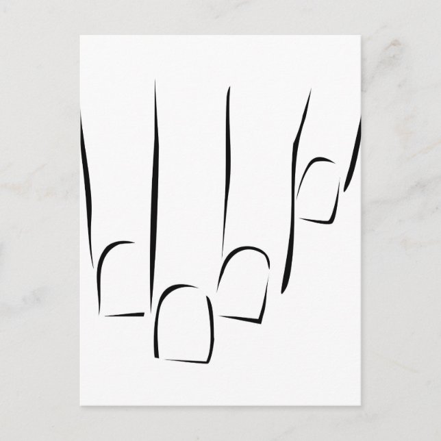 Graphic showing nail care or manicure postcard (Front)
