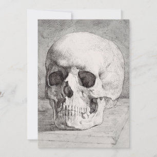 Graphic Skull Art: Minimalist & Bold Ink Design Invitation