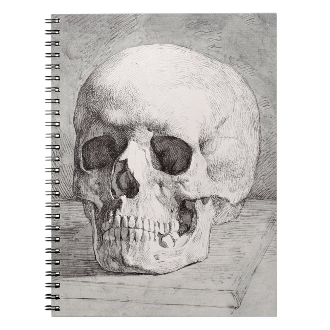 Graphic Skull Art: Minimalist & Bold Ink Design Notebook (Front)
