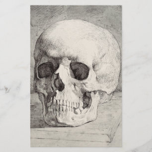 Graphic Skull Art: Minimalist & Bold Ink Design Stationery