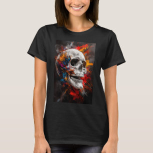Graphic Skull with Exploding Colours T-Shirt