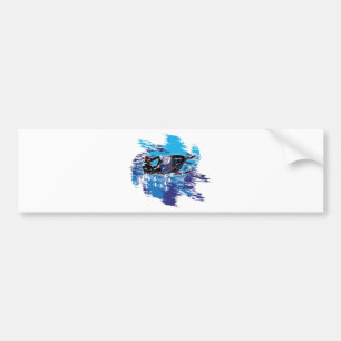 Graphic Snowmobiler Bumper Sticker