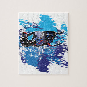 Graphic Snowmobiler Jigsaw Puzzle