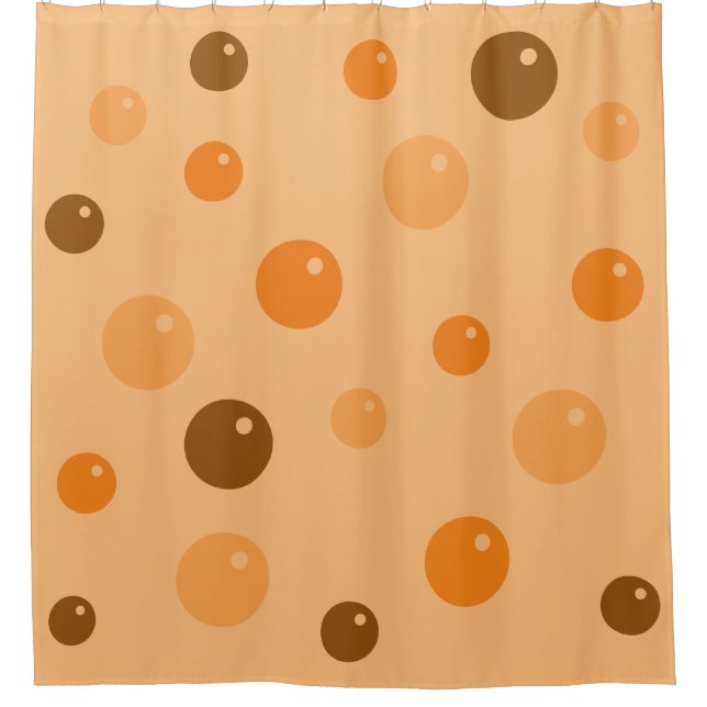 Graphic Soap Orange Bubbles on any Colour Shower Curtain (Front)