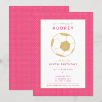 Graphic Soccer Star Sports Party in Pink and Gold